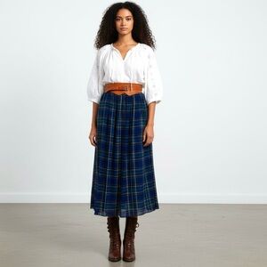 American Apparel Plaid Midi Maxi Skirt